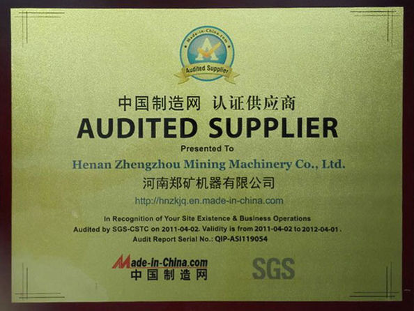 China Henan Zhengzhou Mining Machinery CO.Ltd certificaten